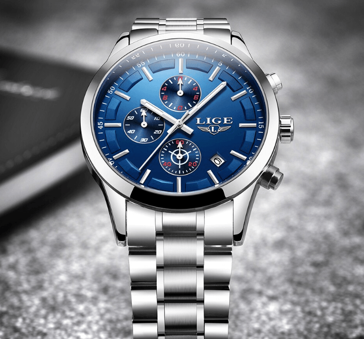 Men's Waterproof Watch With Chronometers And Date Display Unique Design Perfect Gift