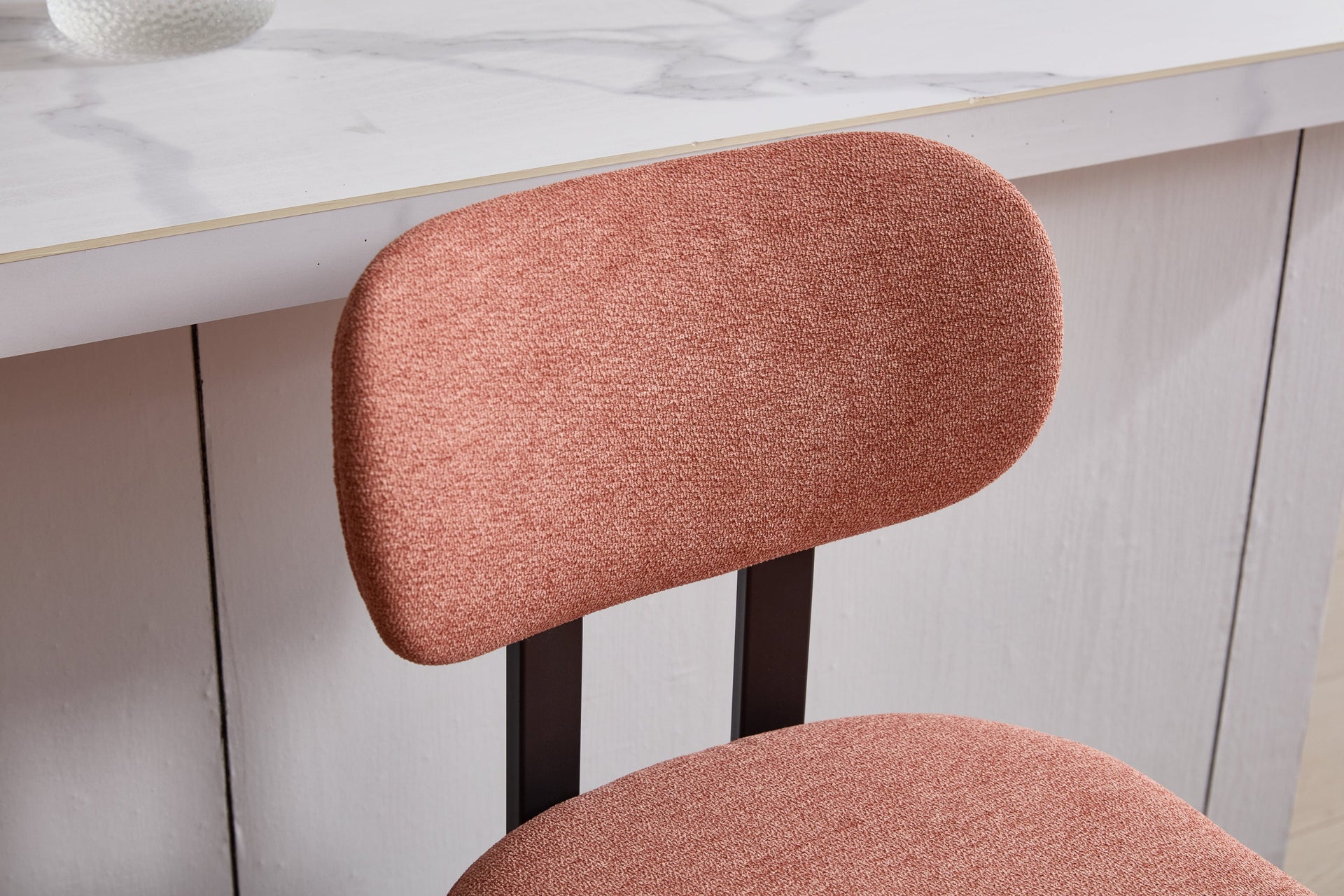 Bar Stools Set of 2, 26 inch Modern Upholstered Fabric Counter Height Barstools, Kitchen Island Chairs with Black Metal Legs for Dining Room/Kitchen Island/Bar