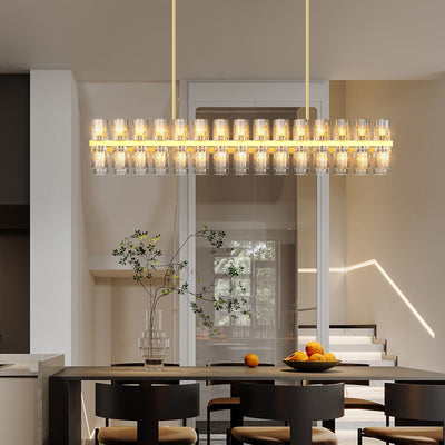 Modern Rectangular Crystal Luxury Chandelier for Dining Room & Living Room