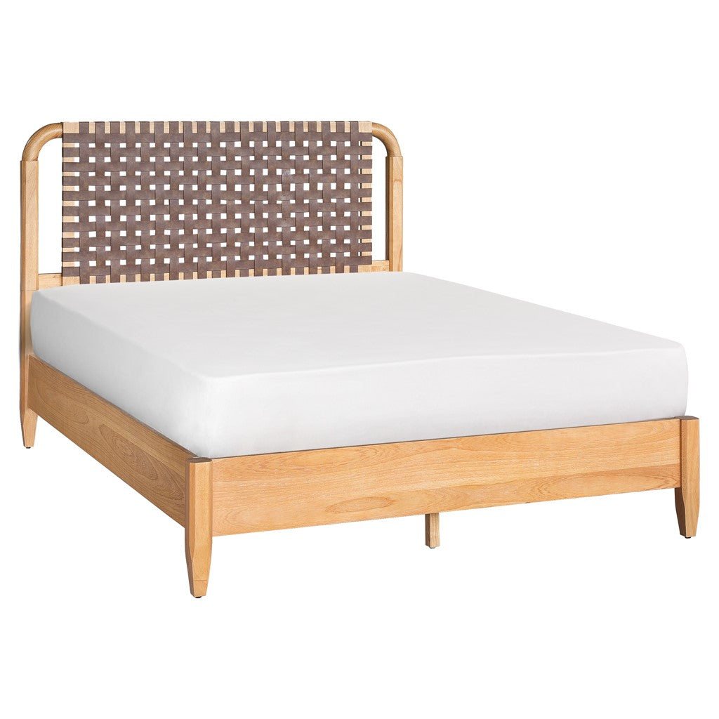 Jameson Woven Faux Leather Bed Queen - Natural