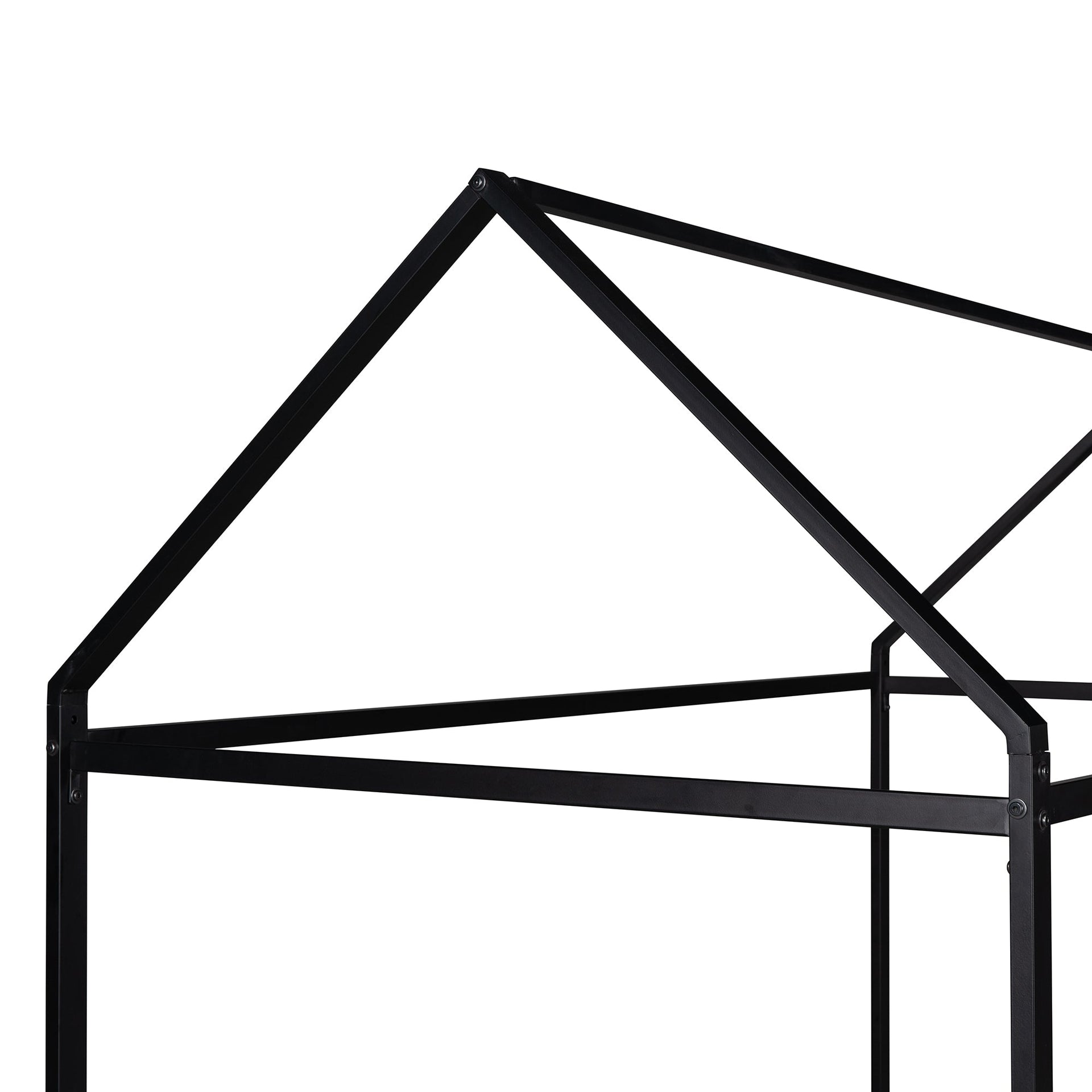 House Bed Frame Twin Size Kids Bed Frame Metal Platform Bed Floor Bed for Kids Boys Girls No Box Spring Needed Black