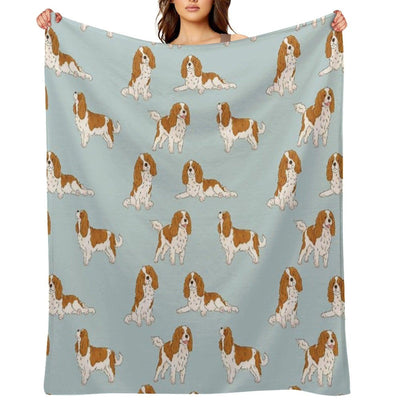 Blenheim Cavalier King Charles Spaniel Dog Throw Blanket