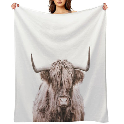 Highland Cow, Animal Wall Art Durable Throw Blanket