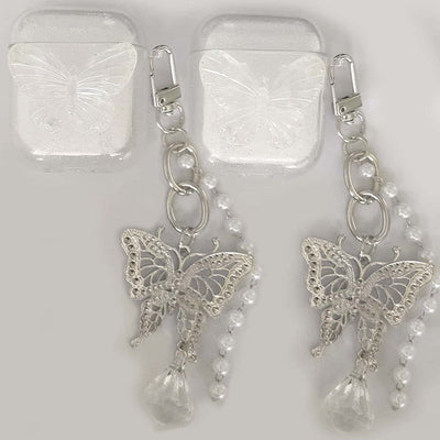 Creative Flash Pink Stereo Butterfly Chain Earphone Case Suitable for AirPods Generation 1/2 Anti Drop Pro2 Generation 3