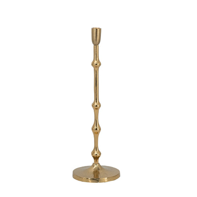 Slender Aluminum Taper Candle Holder with Bead Accents for Home Decor Accents