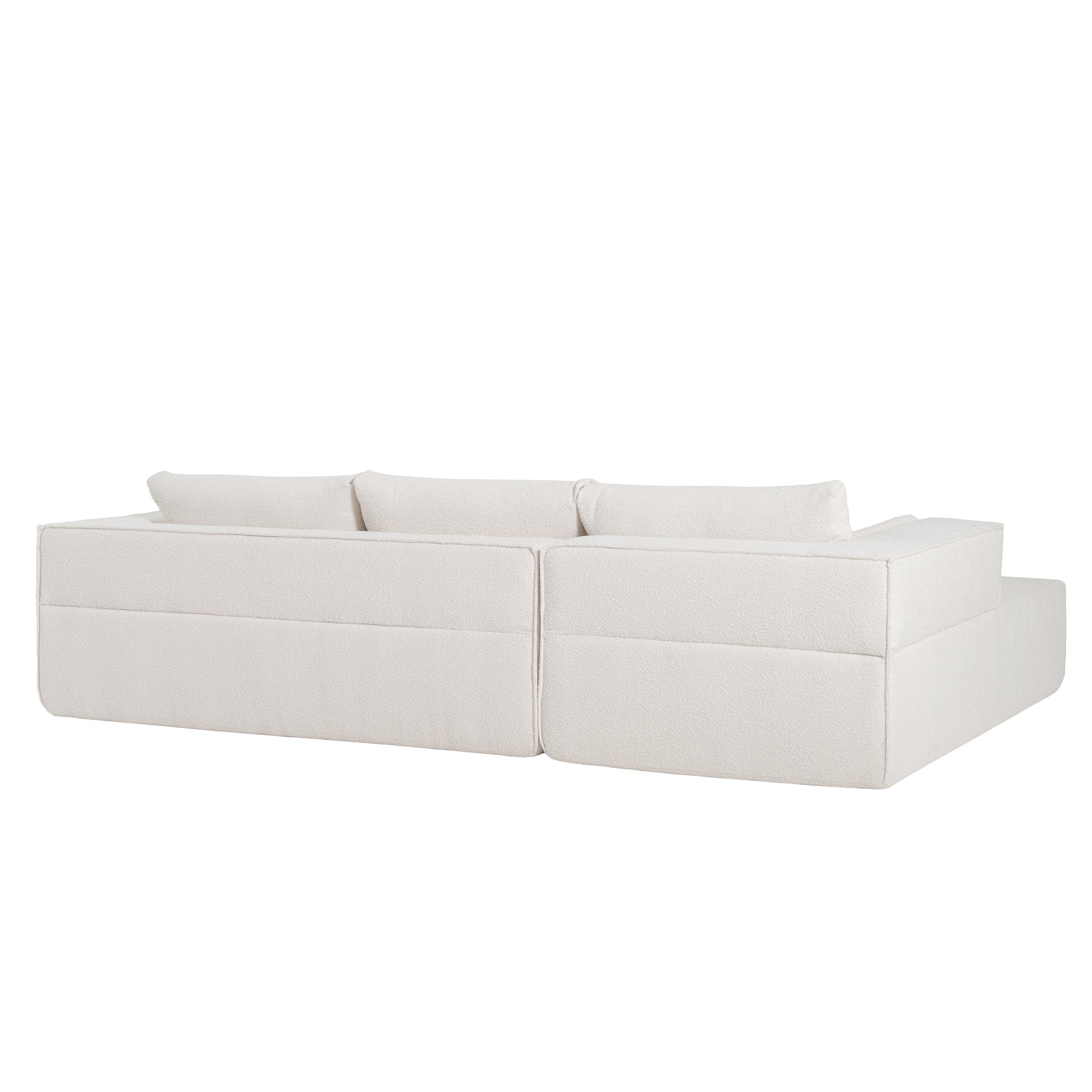 112'Modular Sectional Sofa with Free Side Table,Wide Seat,Fully Compressed,Wrinkle-resistant Boucle Fabric Couch with Chaise,Free Combination,L-Shaped Sofa for Living Room,No Assembly Required,3 Color