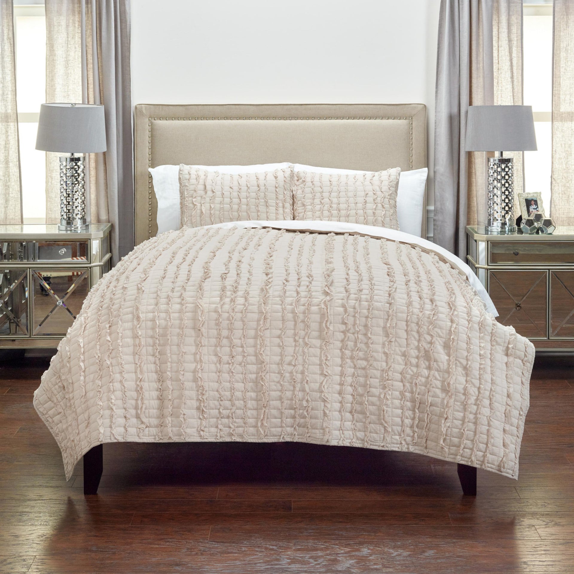 Blush Striped King Quilt