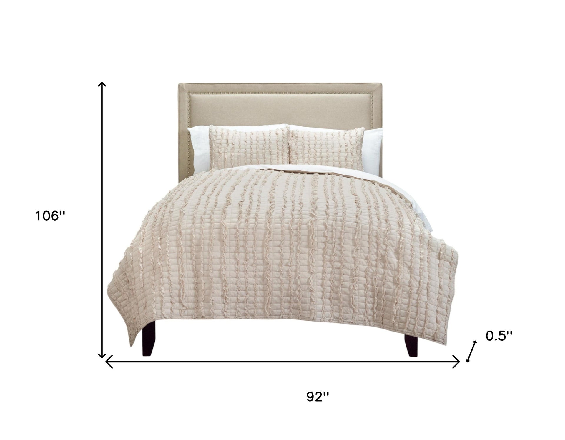 Blush Striped King Quilt