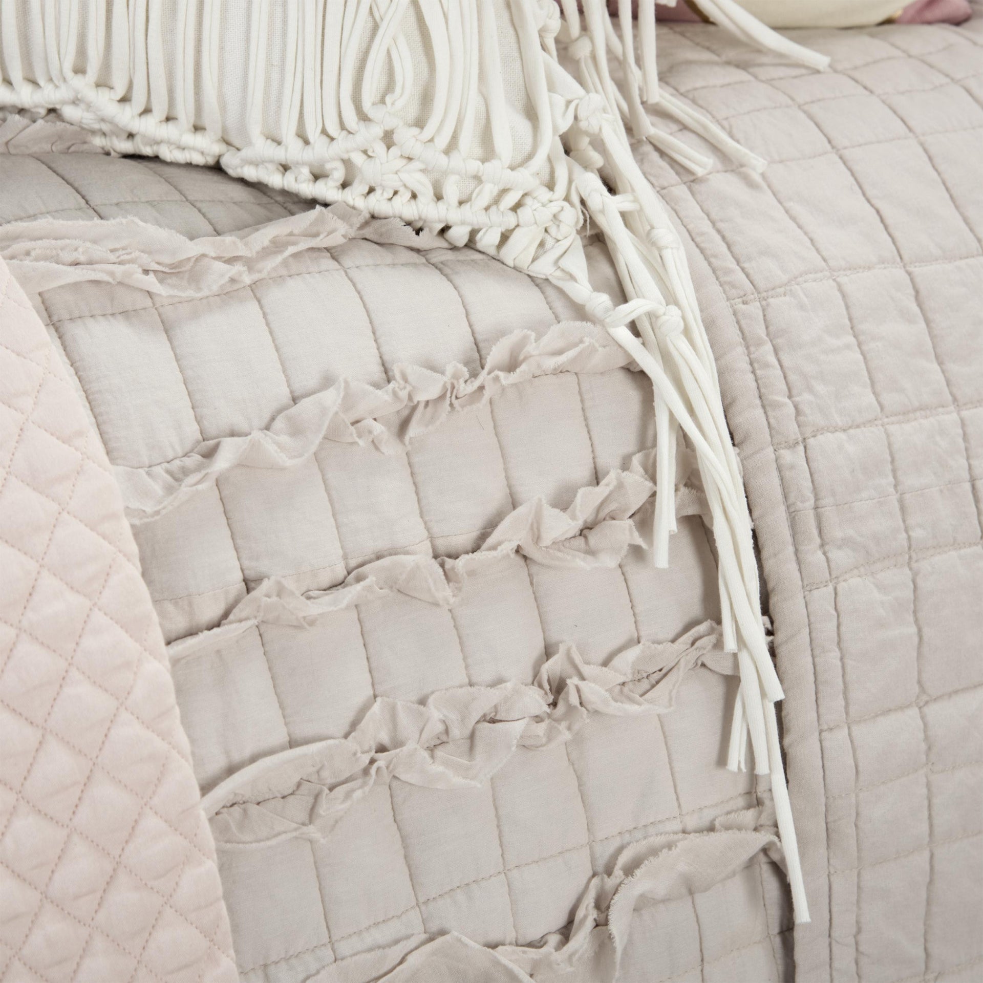 Blush Striped King Quilt