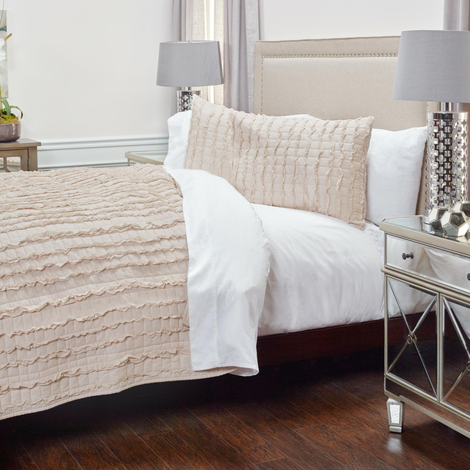 Blush Striped King Quilt