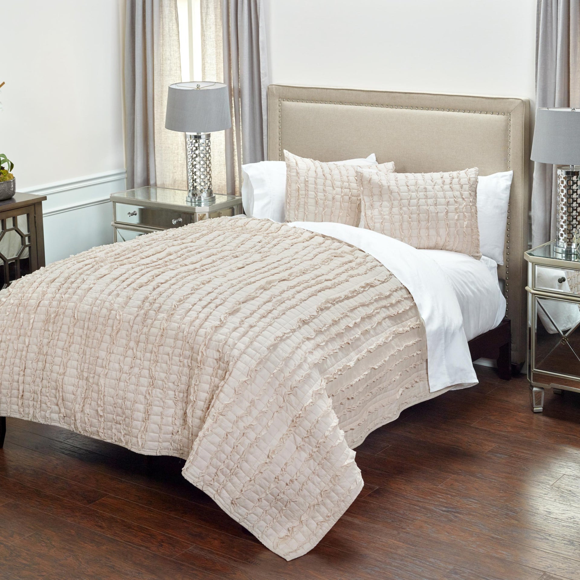 Blush Striped King Quilt