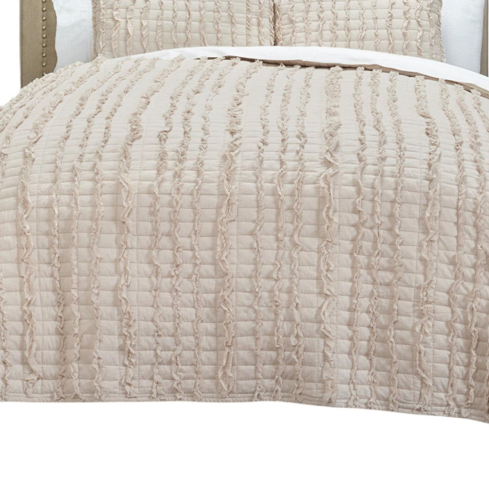 Blush Striped King Quilt