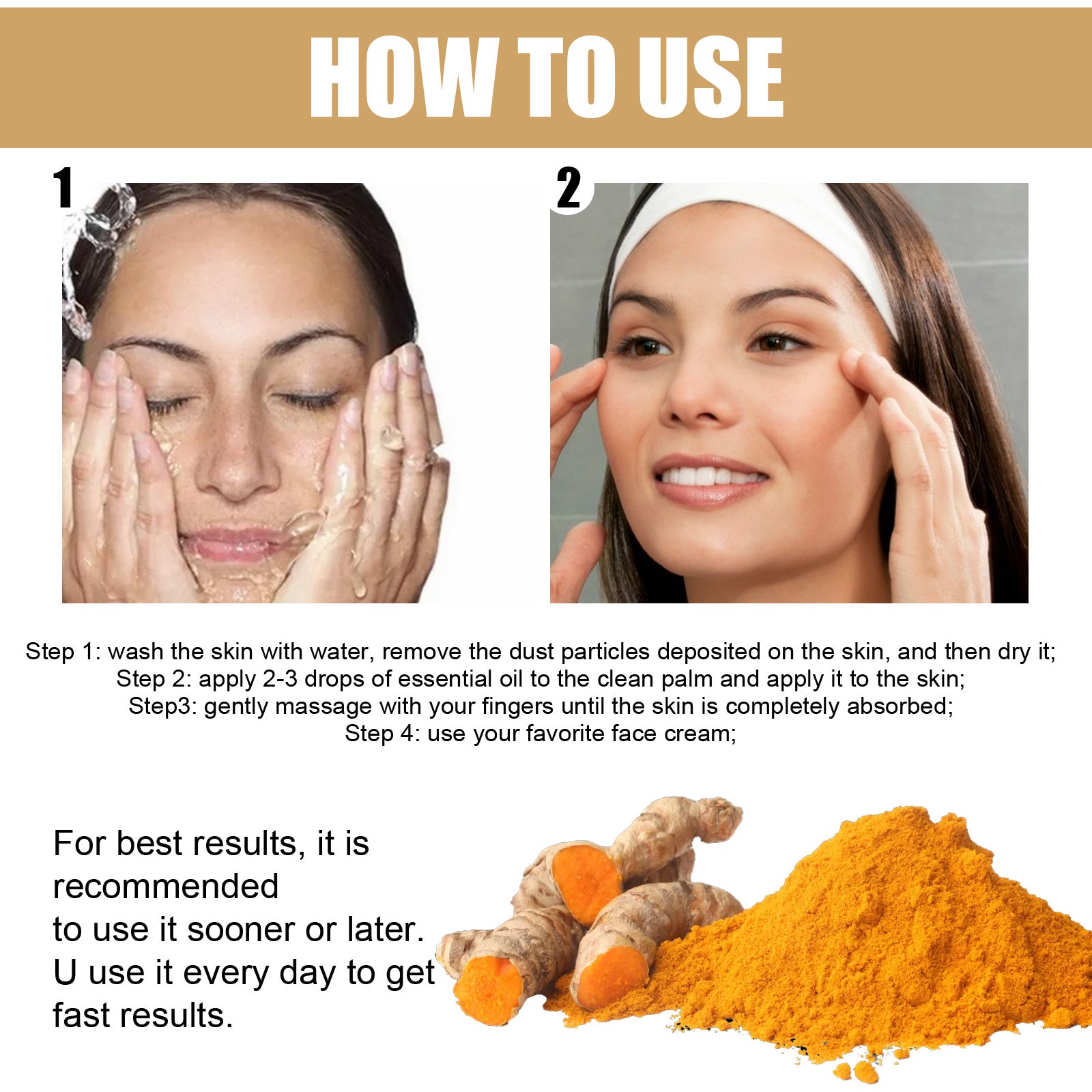 Turmeric Correction Essence Facial Care Hydrating Moisturizing Gentle Moisturizing Skin Care Essence