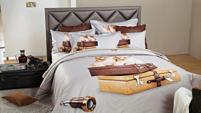 Dolce Mela 100% Cotton 6 Piece Animal Print Bedding Duvet Cover Sheet Set - Baby Leopards Print