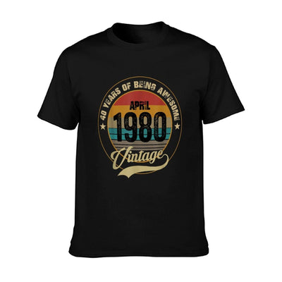 Awesome Since 1980 40th Birthday Gift Vintage Men Women Versatile T-Shirt