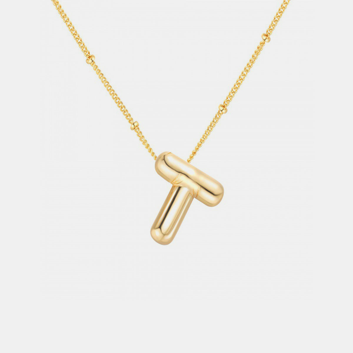 Gold Initial Letter Pendant Necklace
