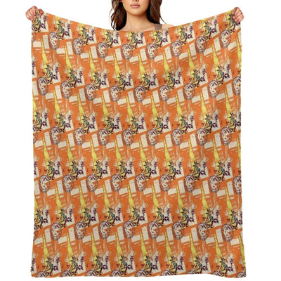 Abstract Flower Pattern Throw Blanket