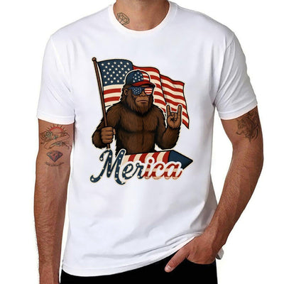 Bigfoot Merica Rock Patriotic American 4th Of July Quick-drying T-Shirt