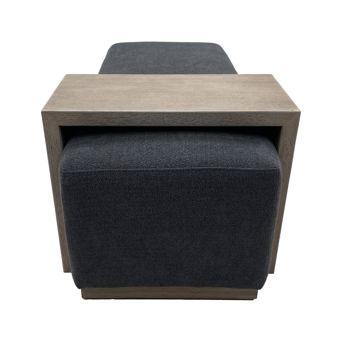 Peggy Bench/Cocktail Ottoman With Table - Dark Grey