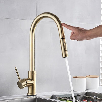 304 stainless steel kitchen faucet, hot and cold water pull-out vegetable basin sink faucet