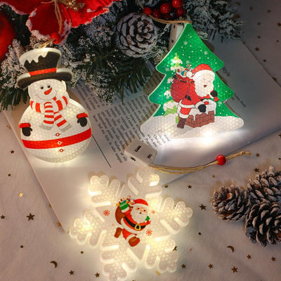 Christmas decorative lights, holiday LED window display, small colorful lights, Christmas tree decoration, and hanging signs