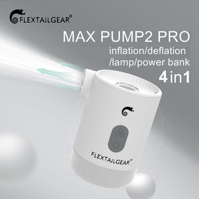 FLEXTAILGEAR Max Pump 2 Pro 4-in-1 Portable Mini Air Pump Electric Inflator USB Charging Sleeping Pad Camping Mattress Packraft