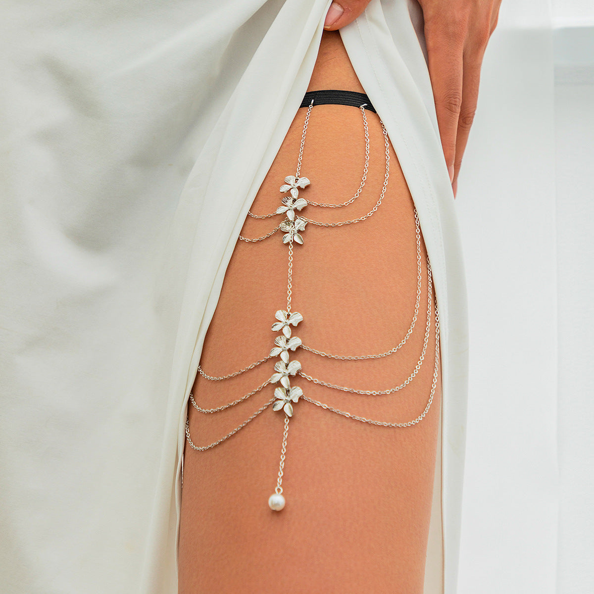 Pure desire butterfly tassel leg chain female sweet cool multi-layer chain star shaped leg ring sexy thigh chain