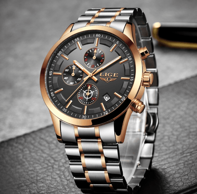 Men's Waterproof Watch With Chronometers And Date Display Unique Design Perfect Gift