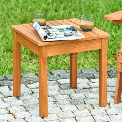 Wooden Square Patio Coffee Bistro Table-Natural