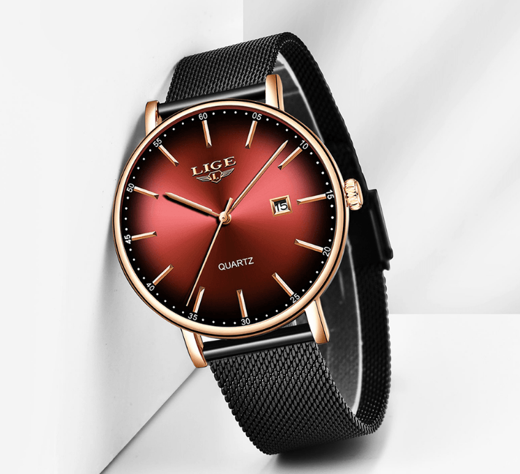 Men's Elegant Watch With Stainless Steel Straps And Special Date Display Excellent Look Unique Design Perfect Gift