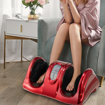 Therapeutic Shiatsu Foot Massager with High Intensity Rollers-Red