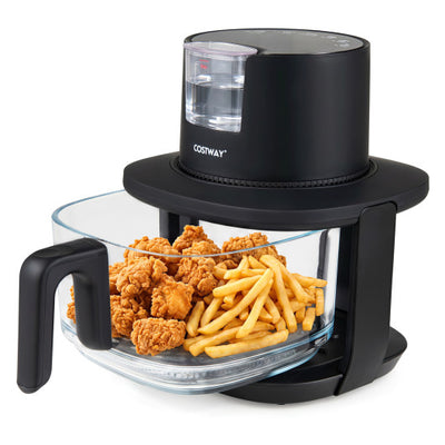 4.7 QT Glass Air Fryer with Steam Frying Mode-Black