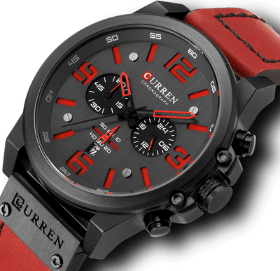 Retro Waterproof Watch With Chronometers Steel Case And Leather Belts Unique Design Excellent Look Perfect Gift For Your Man