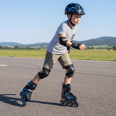 4 Sizes Adjustable Blade Roller with Light-up Wheels for Youth-Blue