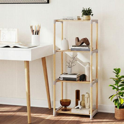 4-Tier Bookshelf with Open Shelves for Home Office and Bathroom-4-Tier