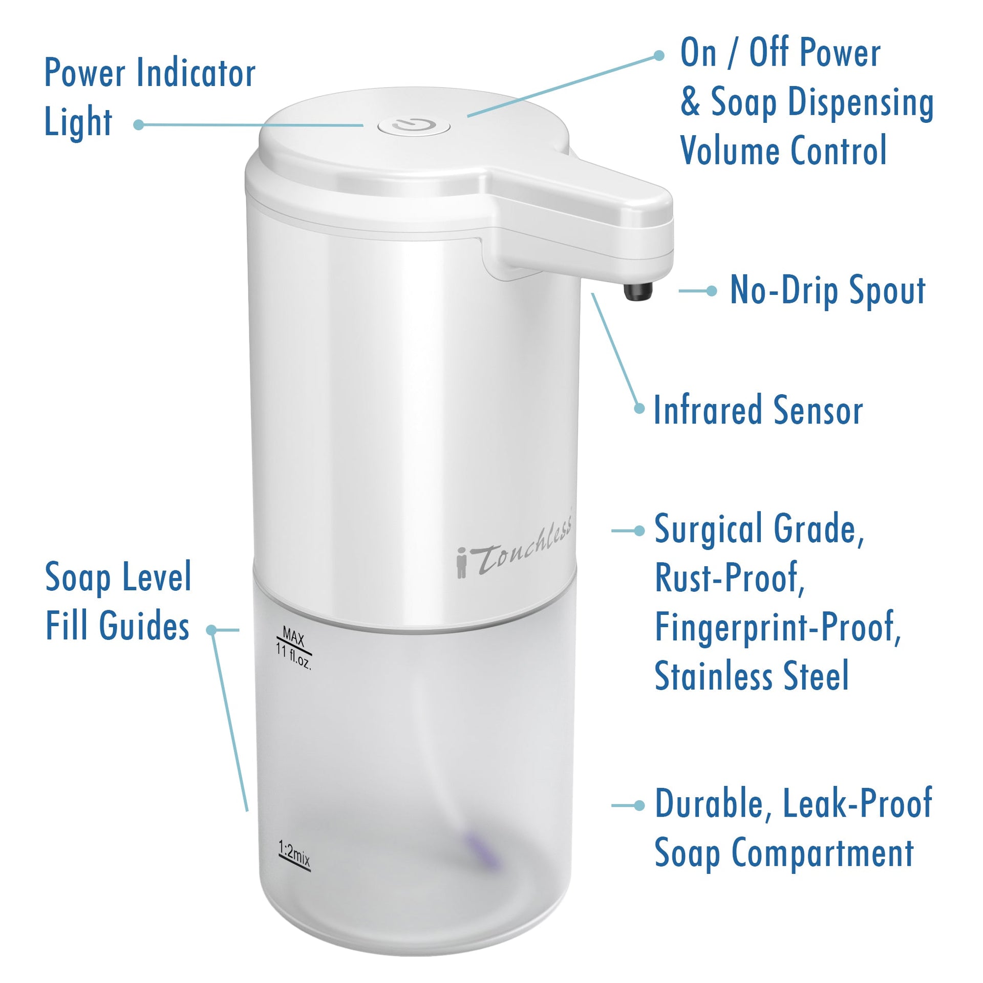Ultraclean White Sensor Foam Soap Dispenser