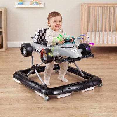 4-in-1 Baby Push Walker Activity Center Height Adjustable with Music Box-Gray