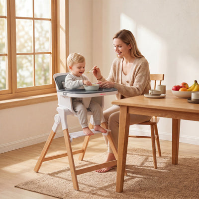 4-in-1 Convertible Baby High Chair with Detachable and Adjustable Tray-Gray
