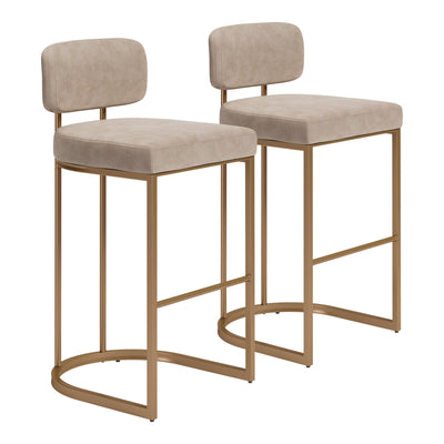 Velar Barstool (Set of 2) Beige