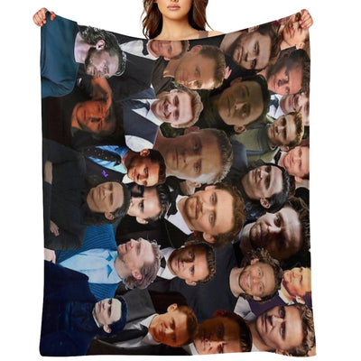 Tom Hiddleston Photo Collage Throw Blanket