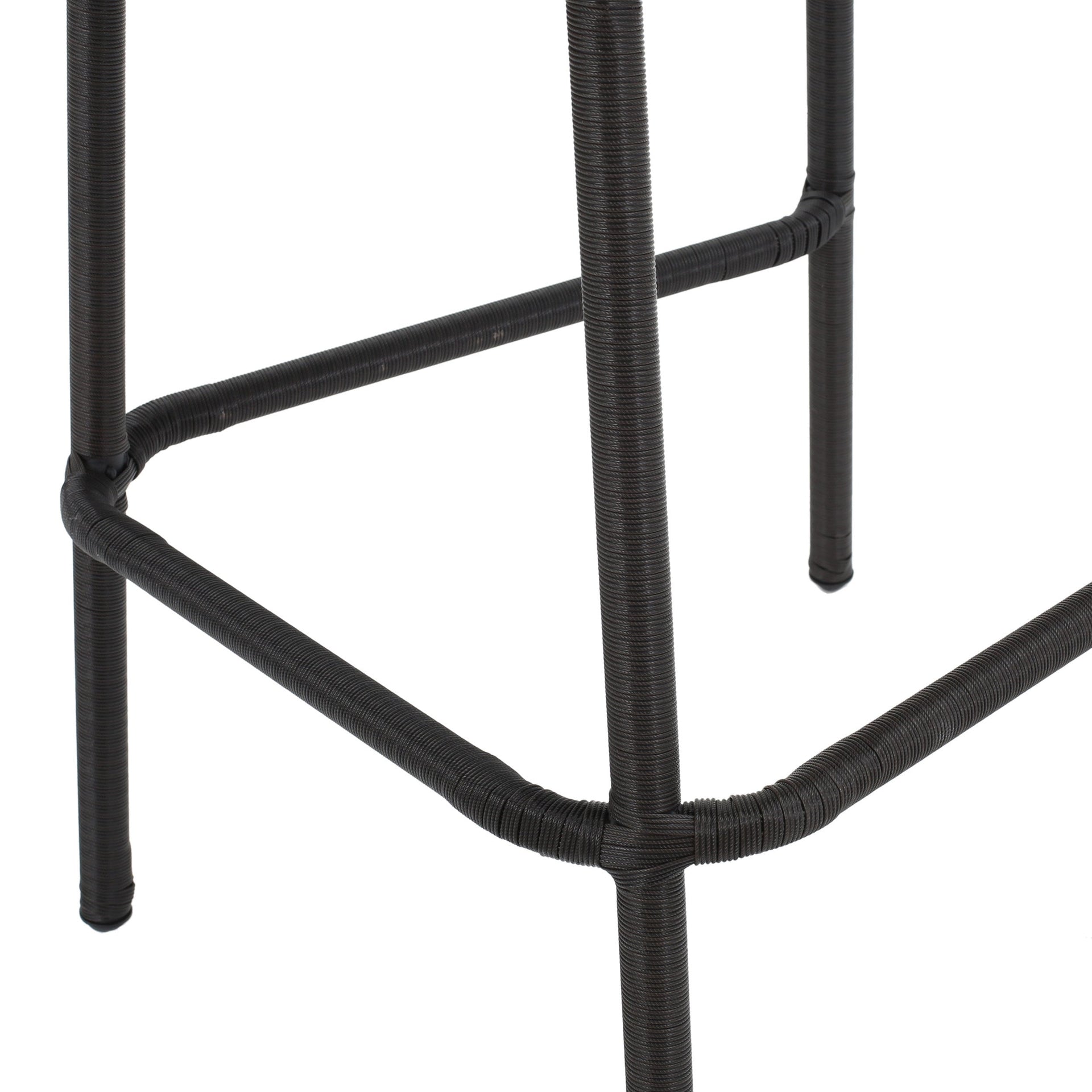 29' Outdoors PE Rattan Armless Barstools, Set of 2, Dark Brown