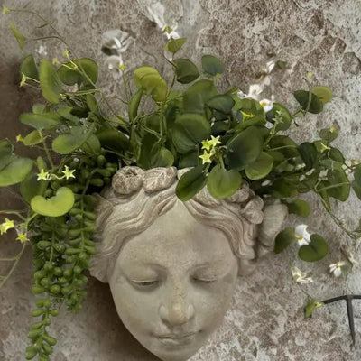Wall Art Cement Girl Planter