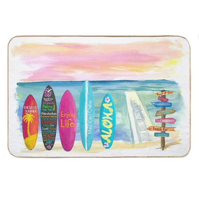 Surfboard Philosophy - Enjoy Life, Travel And Surf - Surfboard Wall Bath Mat