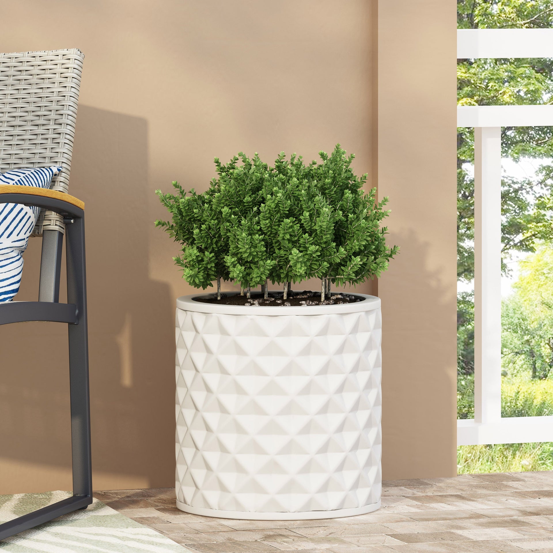 15.75-inch MGO Planter in Antique White