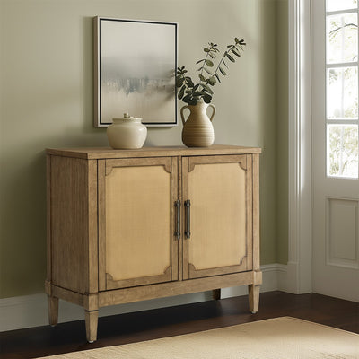 Salina Woven Cane Accent Cabinet - Toasted Almond by Martha Stewart