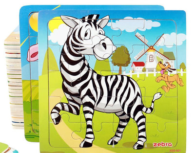 38 Style Cartoon Wooden Puzzle Children Animal/ Vehicle Toy For 2-6 Year Baby Early Educational Toys for Kids