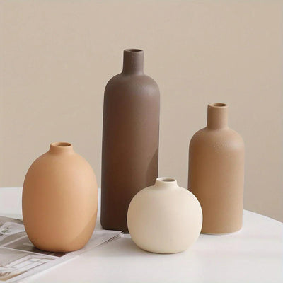 4pcs decorative style ceramic vase, multi-piece combination creative home living room tabletop decorative vase, decorative vase, room decoration, home decoration, living room decoration, Mother's Day and other holidays for lo