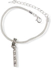 USA on rectangle Snake Chain Charm Bracelet