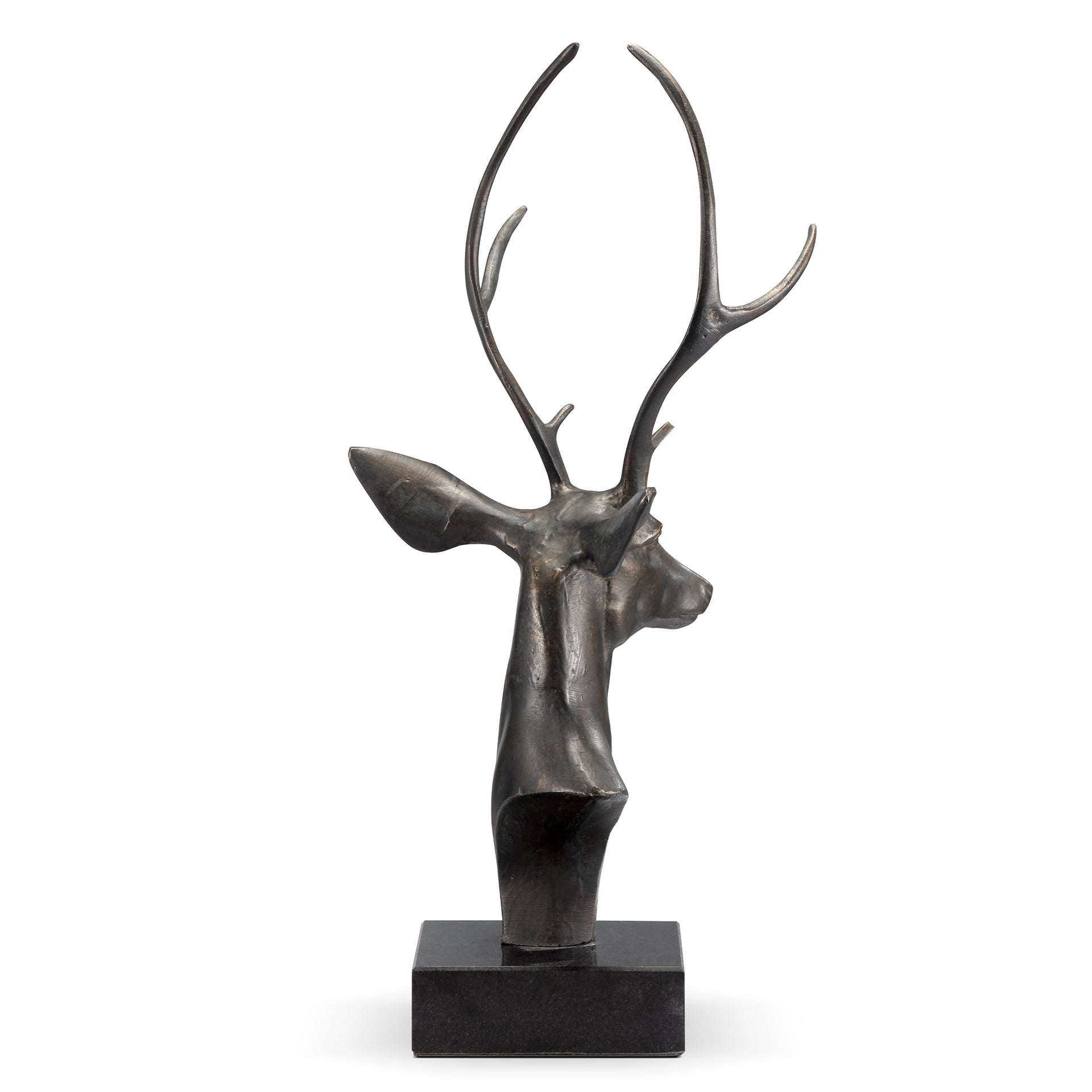 23''H Aluminum Deer Bust on Base