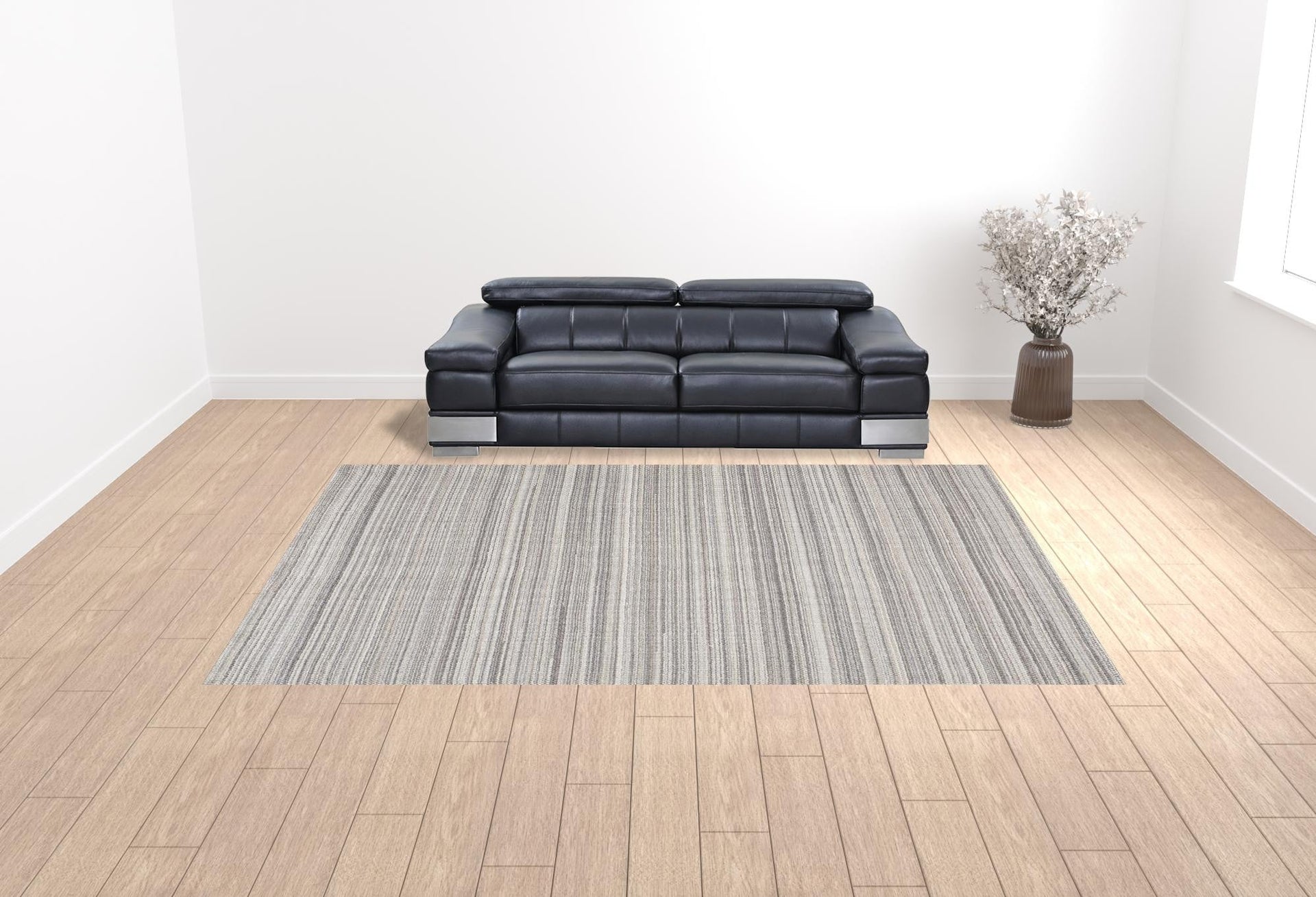 8' X 10' Taupe And Gray Wool Hand Woven Area Rug
